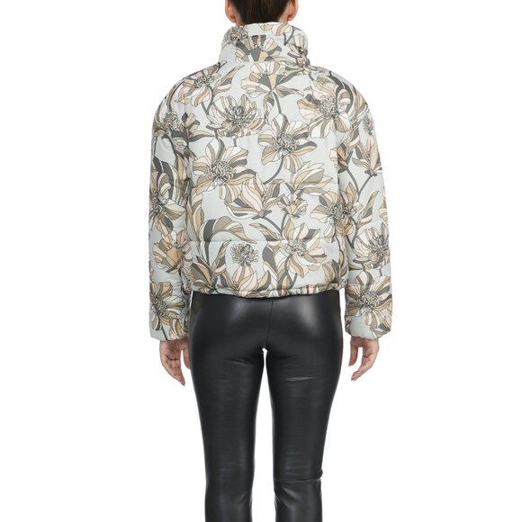 NEW Badgley Mischka Vintage Print Puffer Coat, Size L - Picture 5 of 16